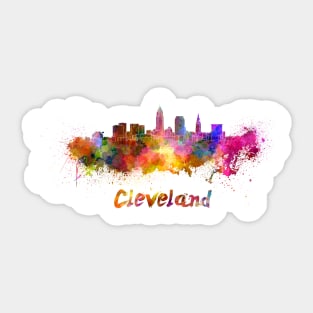 Cleveland skyline in watercolor Sticker